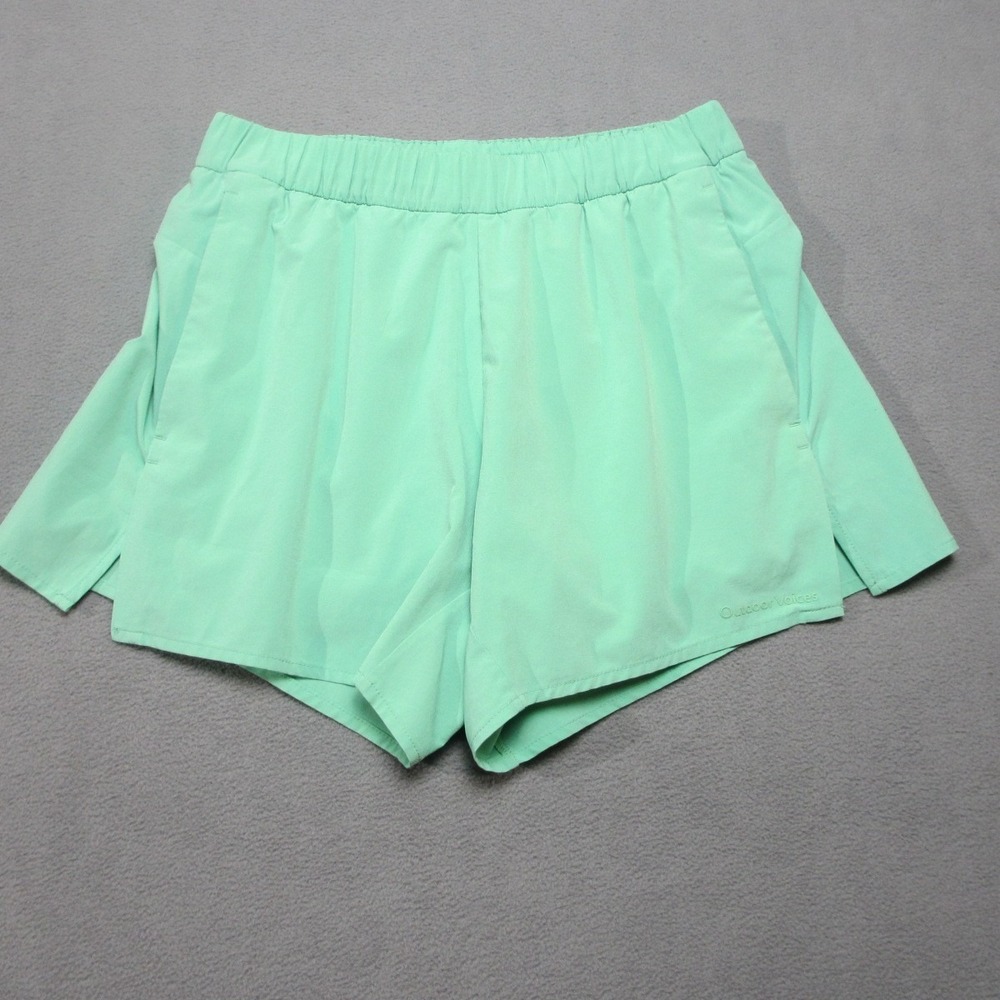Outdoor Voices Shorts Womens Small Green Lined Stretch Running Gym Activewear